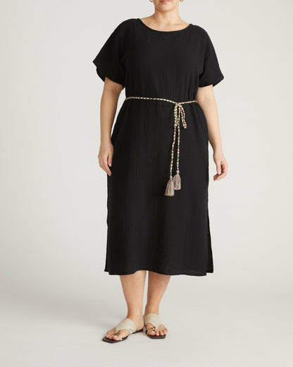 Luxe Cotton Gauze Beach Dress - Black | Universal Standard