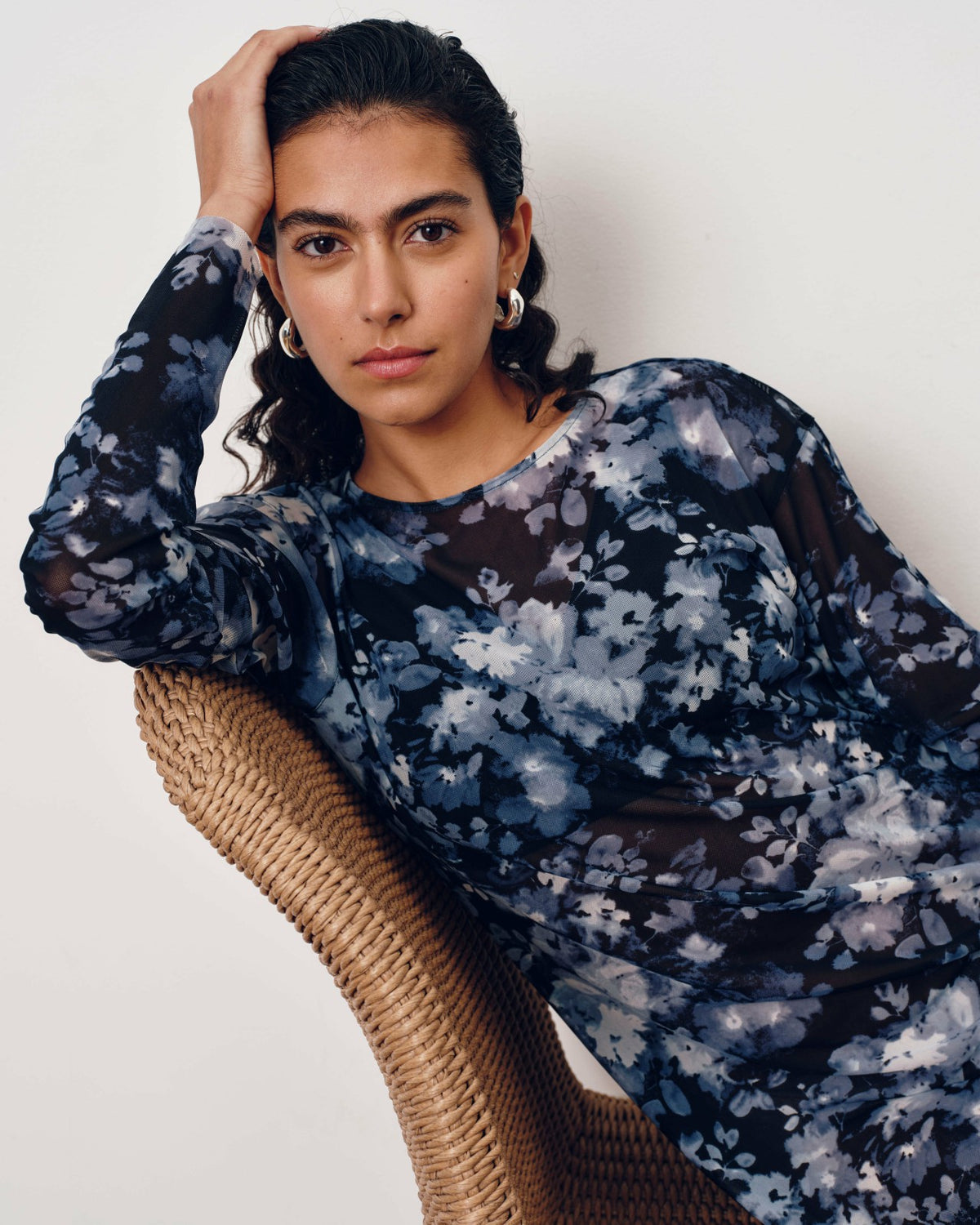Thames Fog Dress - Tumbling Bouquet Print | Universal Standard