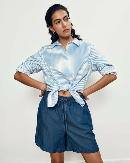 Perfect Tencel Chambray Shorts - Midnight Blue | Universal Standard