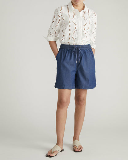Perfect Tencel Chambray Shorts - Midnight Blue | Universal Standard