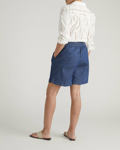 Perfect Tencel Chambray Shorts - Midnight Blue | Universal Standard