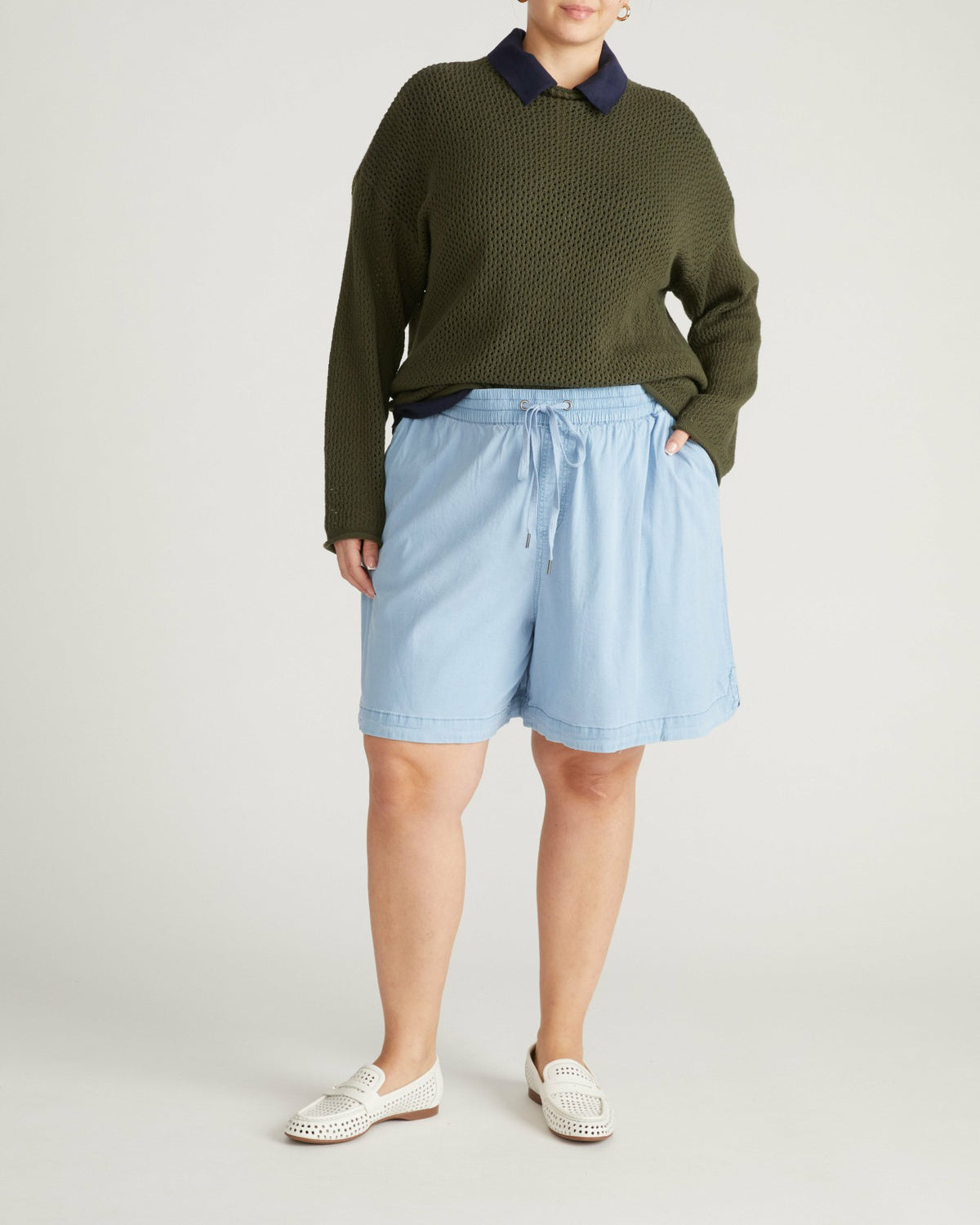 Perfect Tencel Chambray Shorts - Morning Blue | Universal Standard