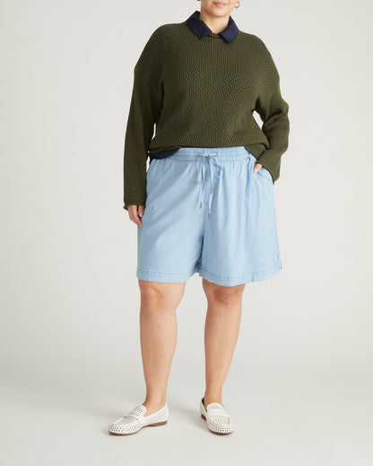 Perfect Tencel Chambray Shorts - Morning Blue | Universal Standard