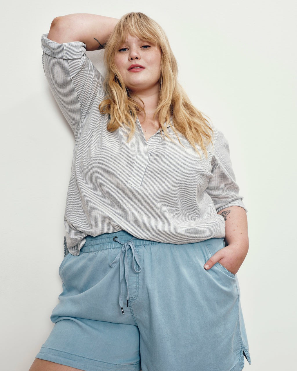 Perfect Tencel Chambray Shorts - Morning Blue | Universal Standard