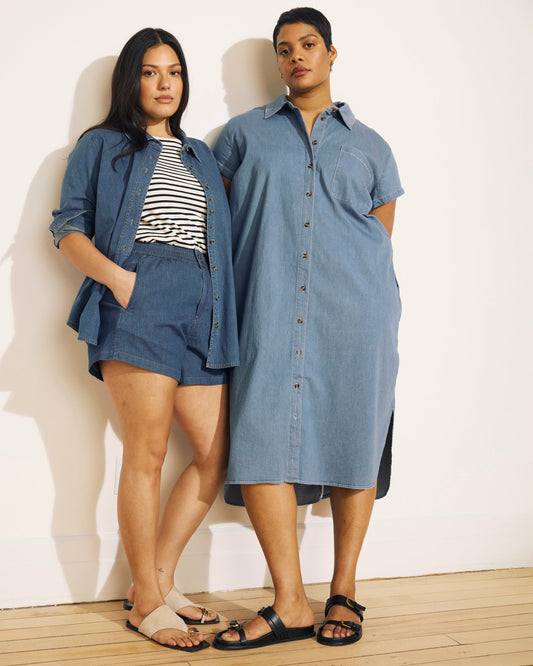 Capri Chambray Shorts - Orion Blue | Universal Standard
