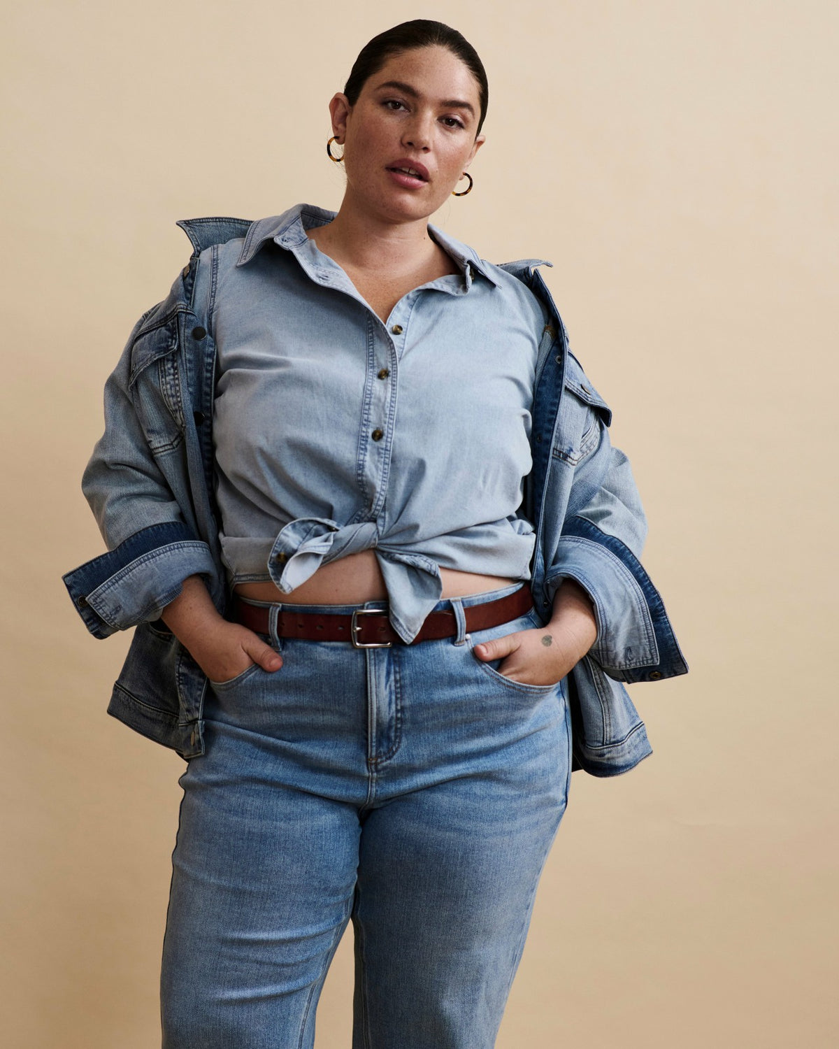 Minimalist Stretch Cotton Chambray Shirt - Heritage Blue | Universal Standard