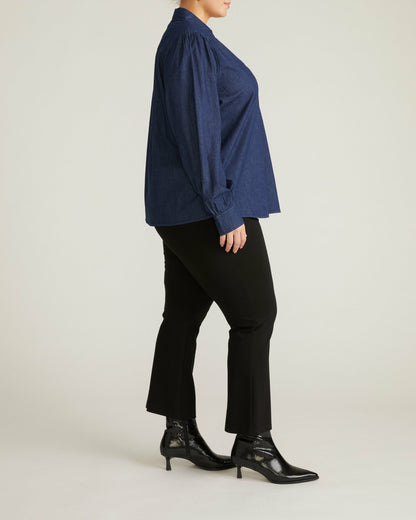 Maisie Cotton Chambray Blouse - Dark Indigo | Universal Standard