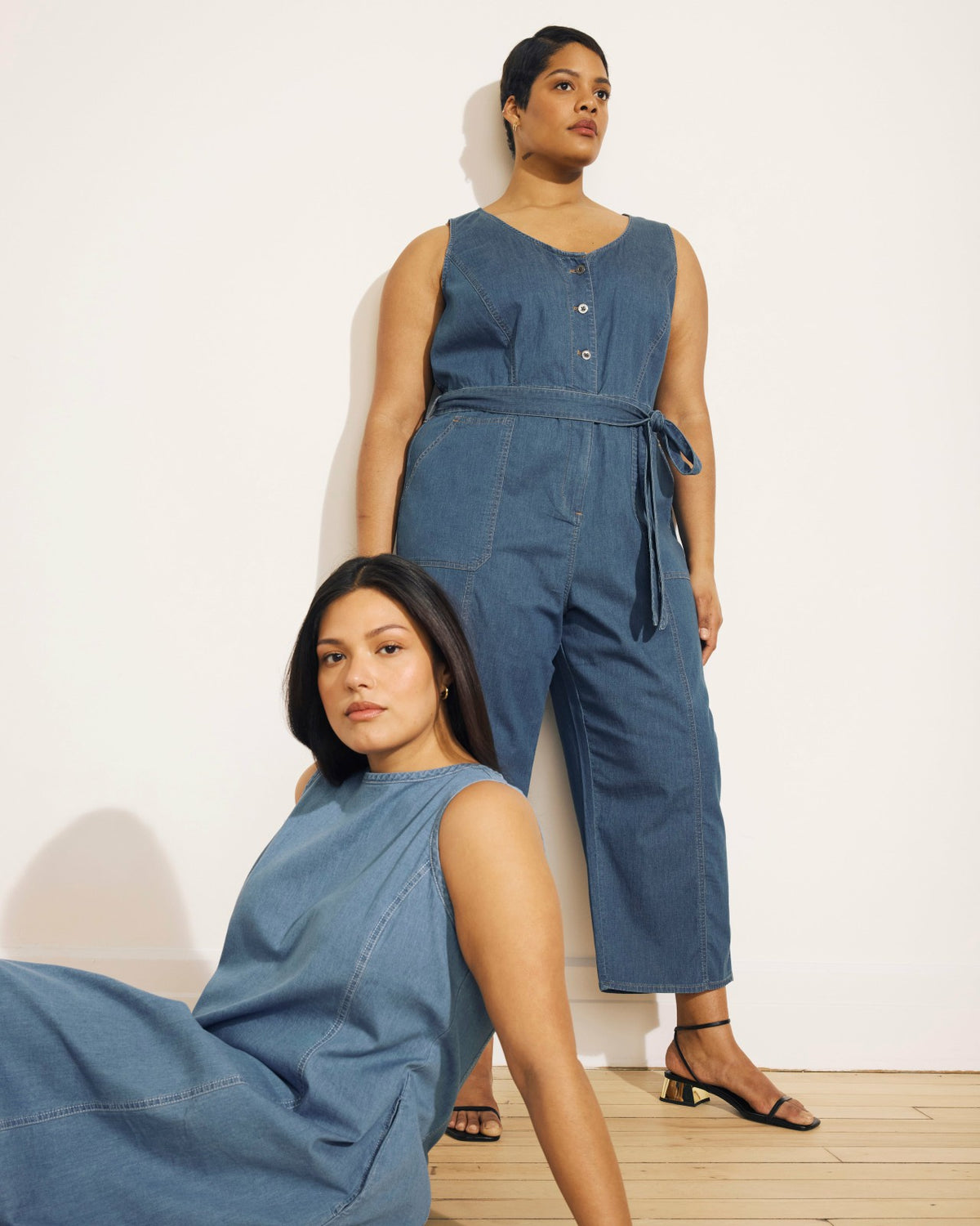 Kendra Cotton Chambray Tank Dress - Cove Blue | Universal Standard