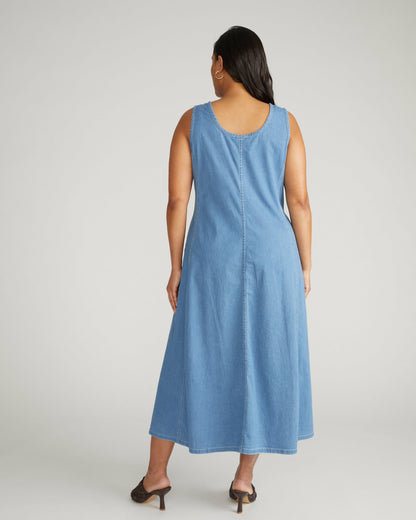 Kendra Cotton Chambray Tank Dress - Cove Blue | Universal Standard