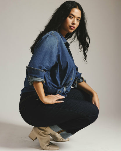 Minimalist Stretch Cotton Chambray Shirt - Union City Blue | Universal Standard