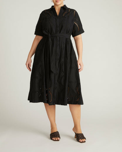 Tina Cotton Poplin Shirtdress - Black | Universal Standard