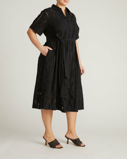 Tina Cotton Poplin Shirtdress - Black | Universal Standard