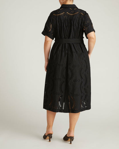 Tina Cotton Poplin Shirtdress - Black | Universal Standard