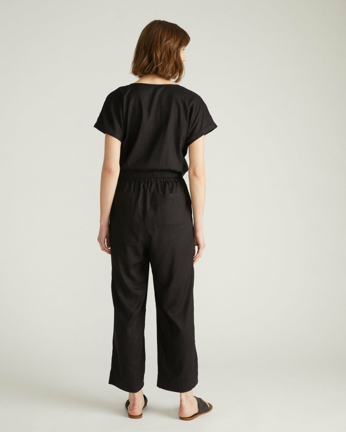 Iris Linen Blend Easy Pull-On Pants - Black | Universal Standard
