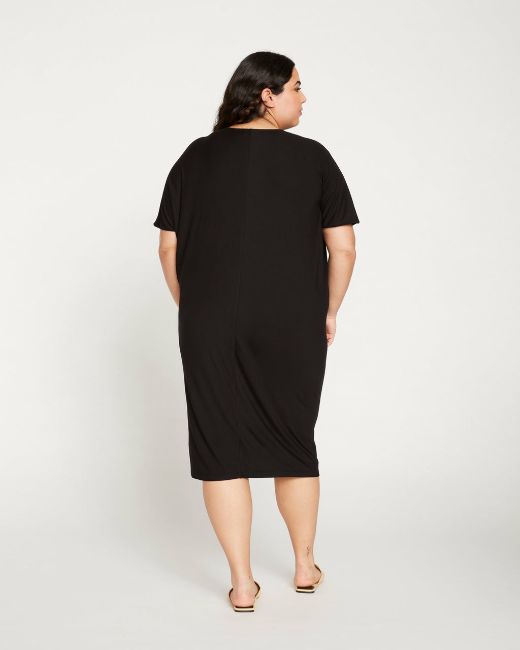 Teresa Liquid Jersey V-Neck Dress - Black | Universal Standard