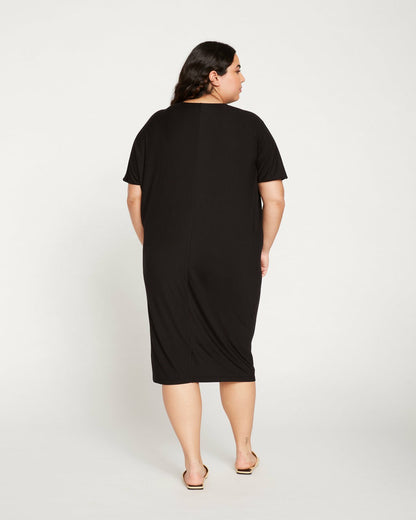 Teresa Liquid Jersey V-Neck Dress - Black | Universal Standard