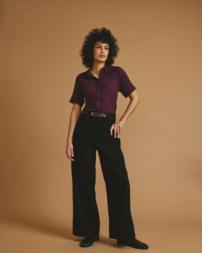 Chelsea Liquid Jersey Short Sleeve Shirt - Acai | Universal Standard