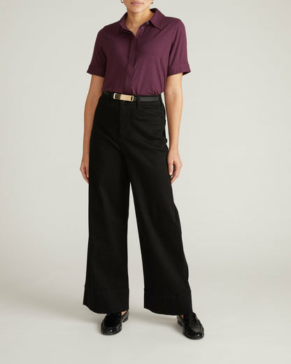 Chelsea Liquid Jersey Short Sleeve Shirt - Acai | Universal Standard