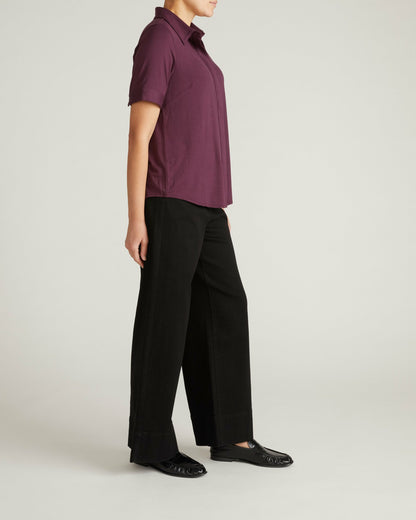 Chelsea Liquid Jersey Short Sleeve Shirt - Acai | Universal Standard