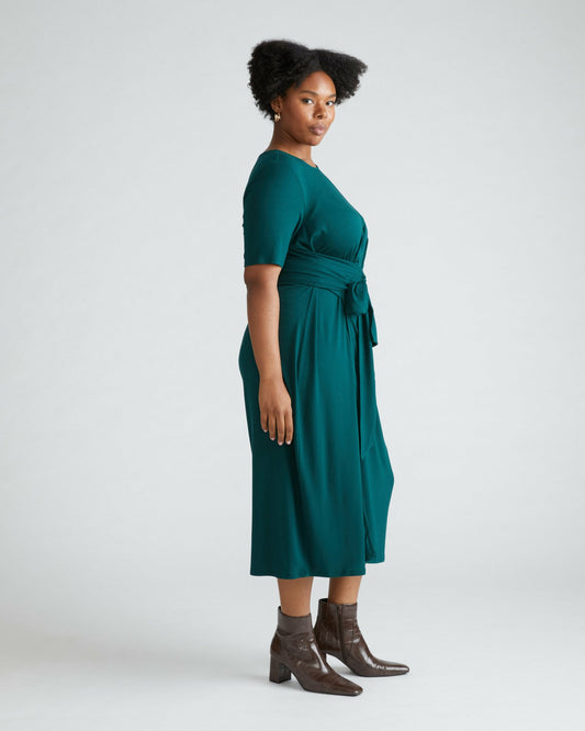 Delilah Liquid Jersey Dress - Forest Green | Universal Standard