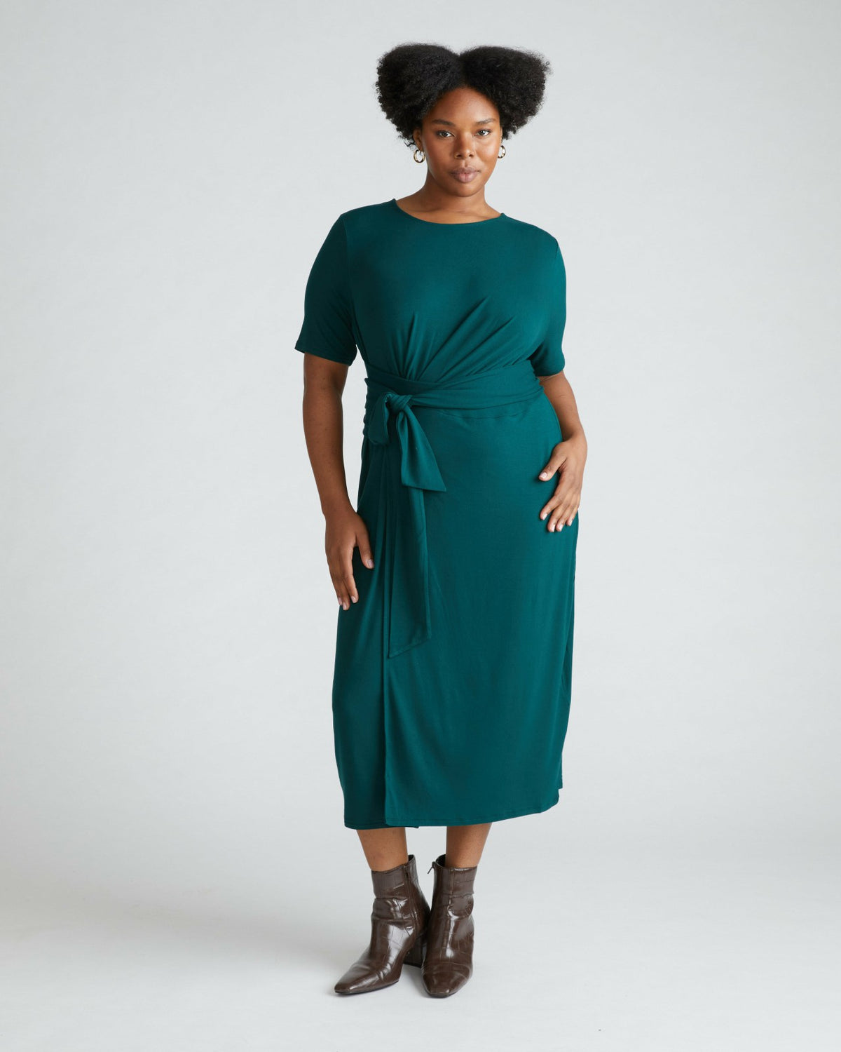 Delilah Liquid Jersey Dress - Forest Green | Universal Standard