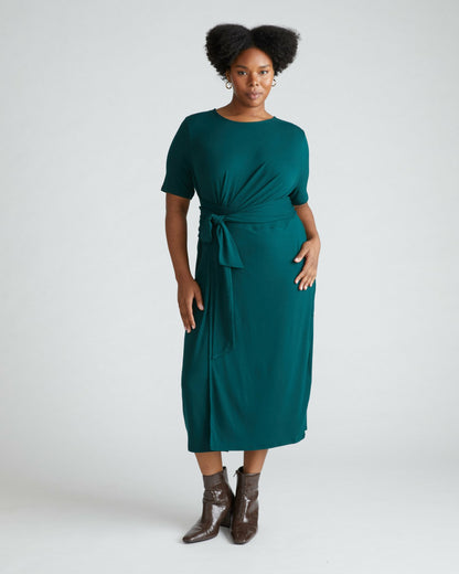 Delilah Liquid Jersey Dress - Forest Green | Universal Standard