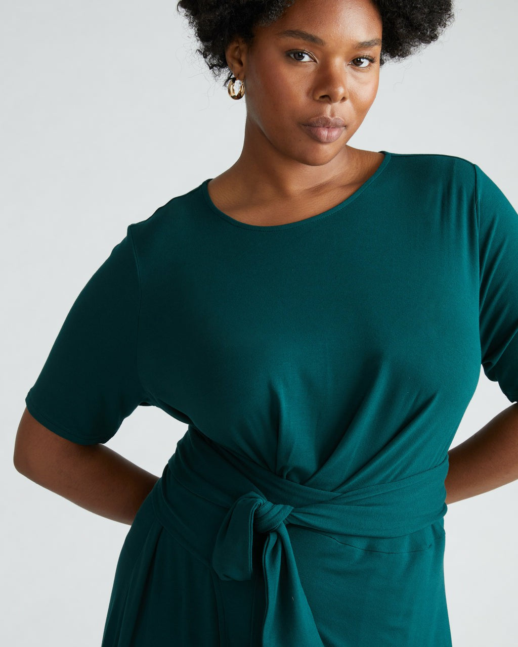Delilah Liquid Jersey Dress - Forest Green | Universal Standard
