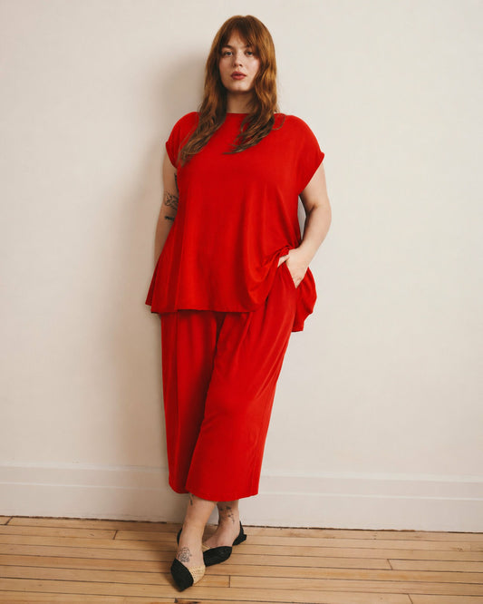 Lotti Jersey Culottes - Shoreline Sunset | Universal Standard