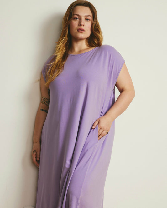 Capri Divine Jersey Flared Dress - Spring Iris | Universal Standard