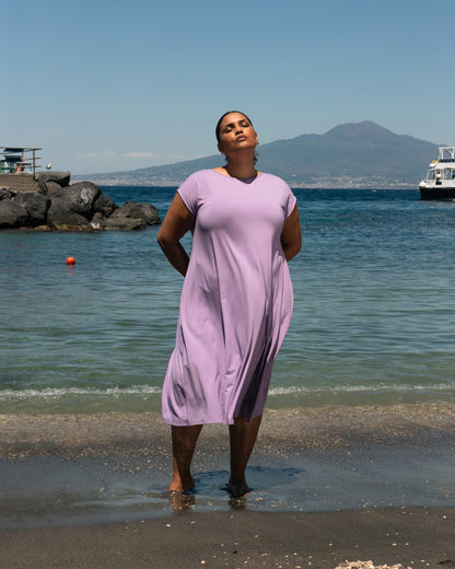 Capri Divine Jersey Flared Dress - Spring Iris | Universal Standard