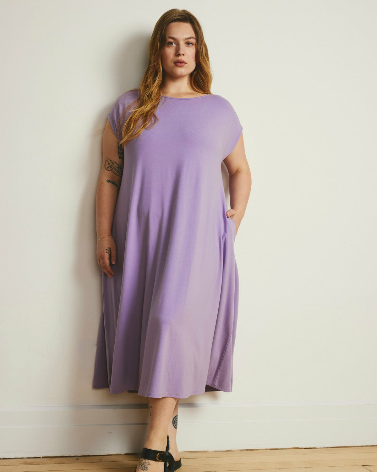 Capri Divine Jersey Flared Dress - Spring Iris | Universal Standard