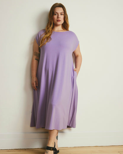 Capri Divine Jersey Flared Dress - Spring Iris | Universal Standard