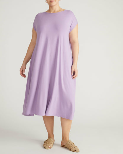 Capri Divine Jersey Flared Dress - Spring Iris | Universal Standard