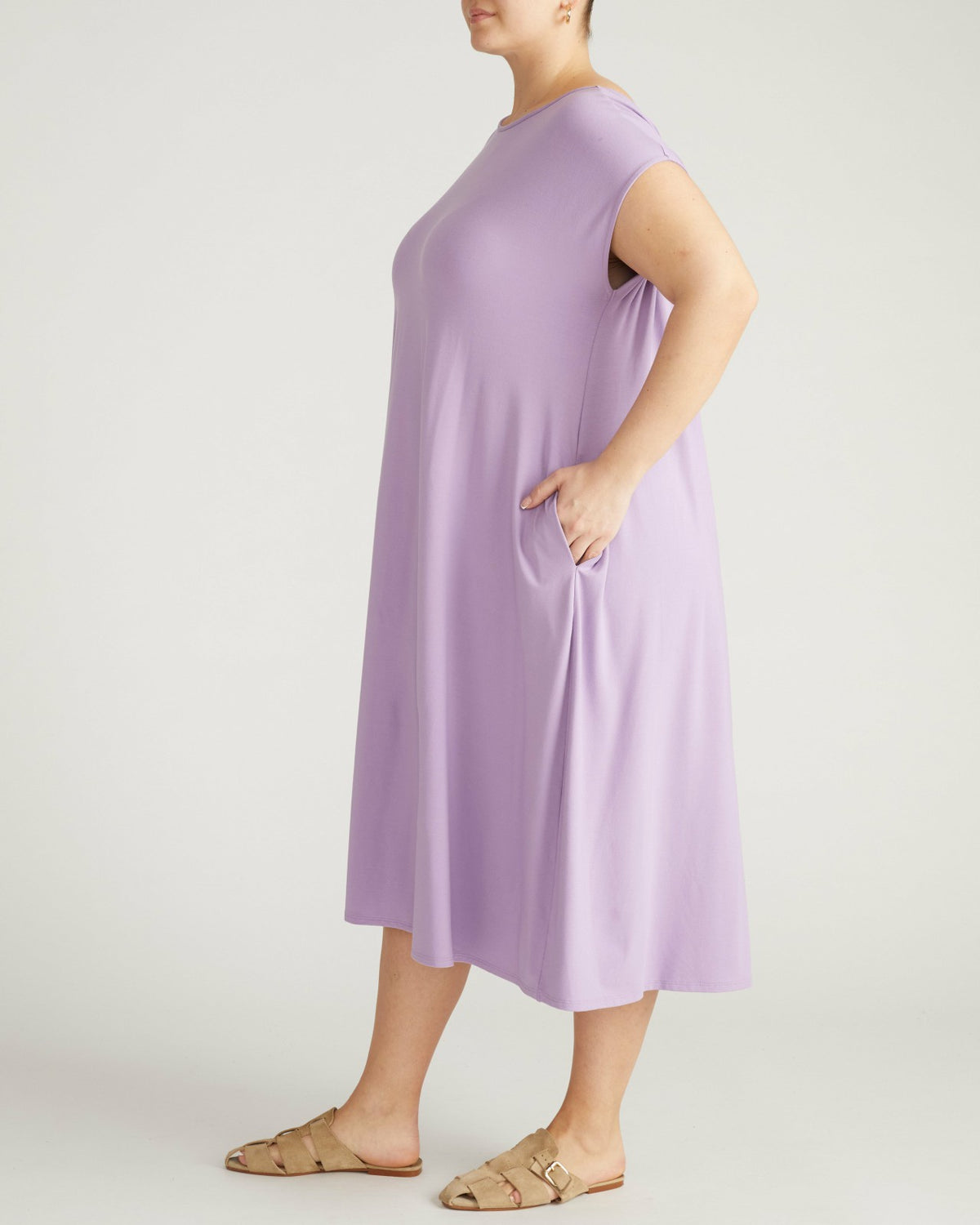 Capri Divine Jersey Flared Dress - Spring Iris | Universal Standard