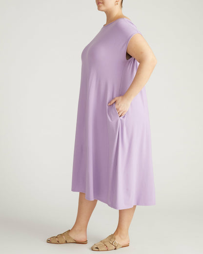 Capri Divine Jersey Flared Dress - Spring Iris | Universal Standard