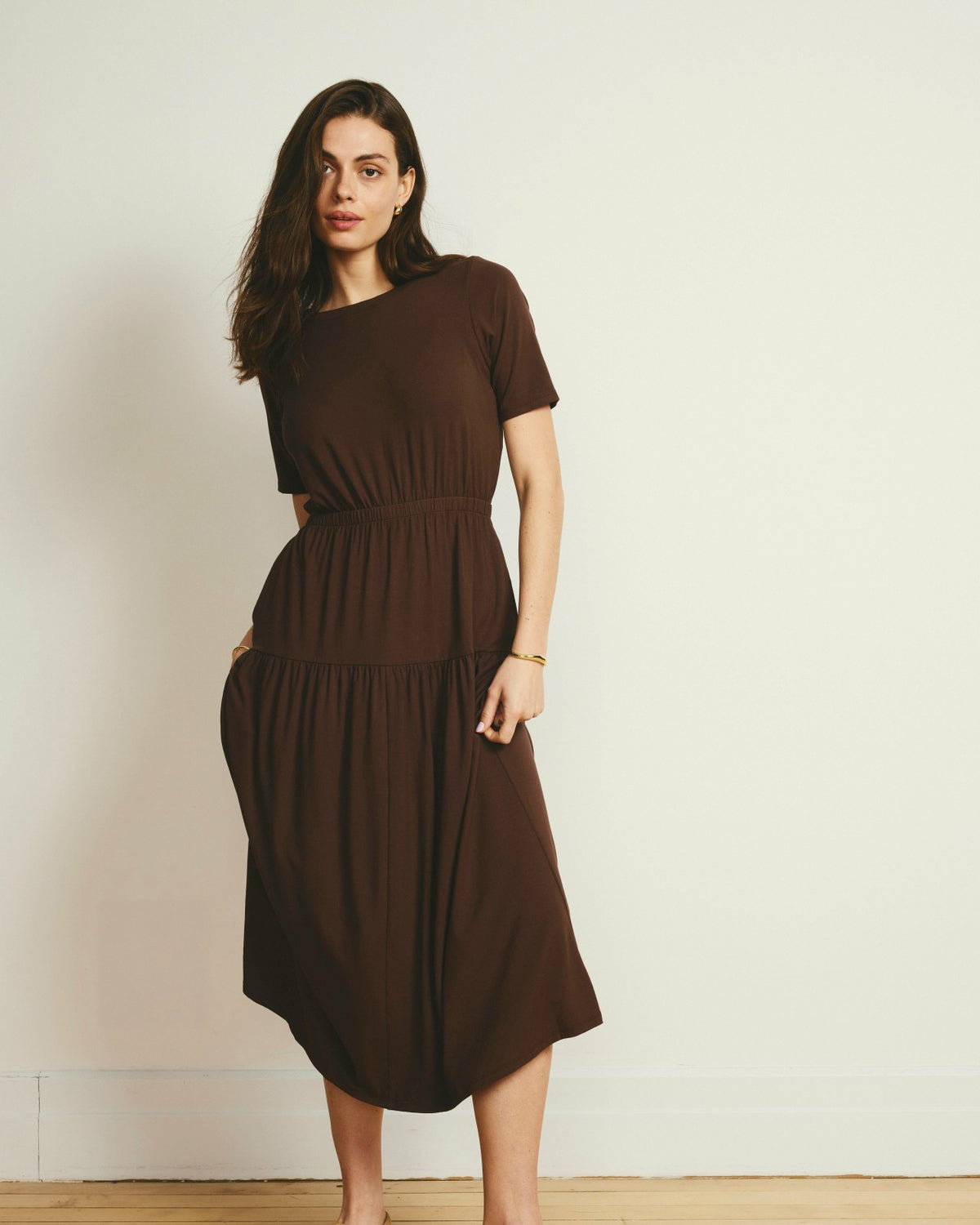 Thea Divine Jersey Midi Dress - Peppercorn | Universal Standard
