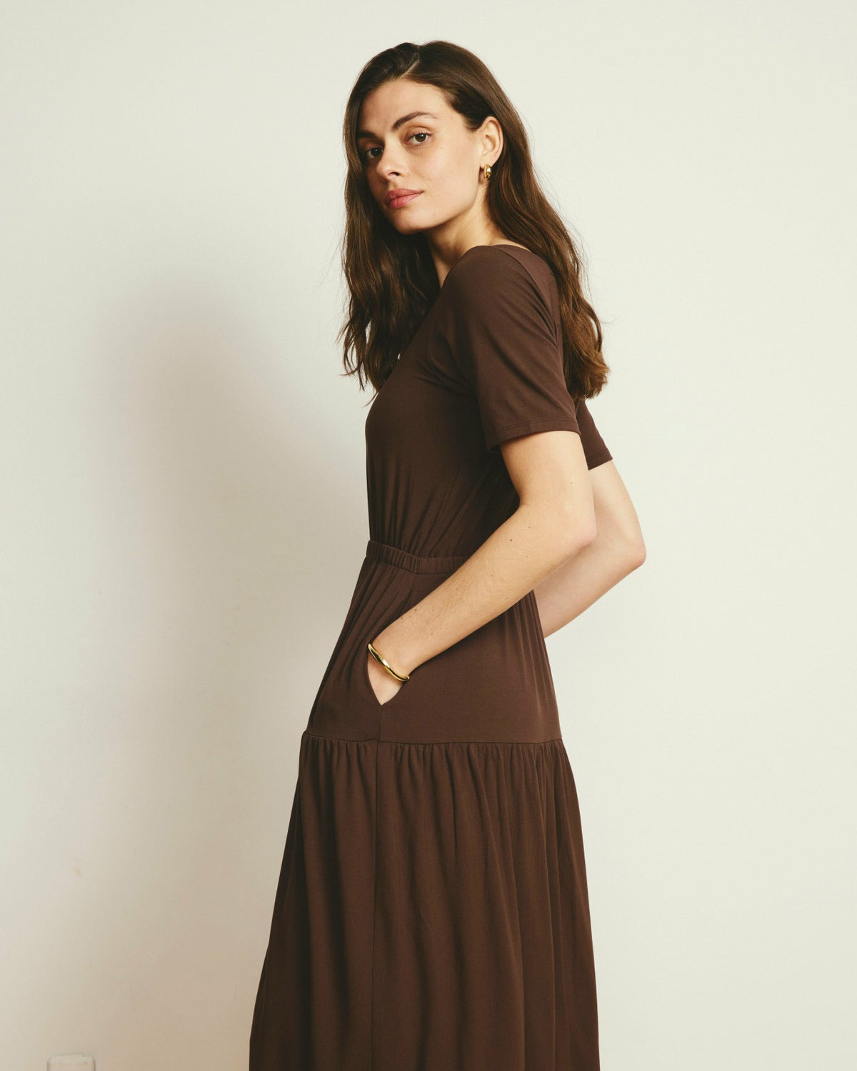 Thea Divine Jersey Midi Dress - Peppercorn | Universal Standard