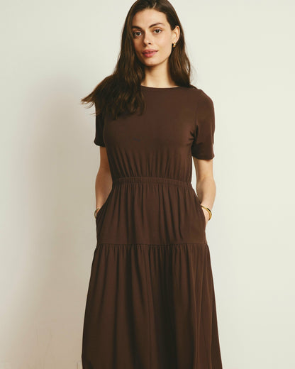 Thea Divine Jersey Midi Dress - Peppercorn | Universal Standard