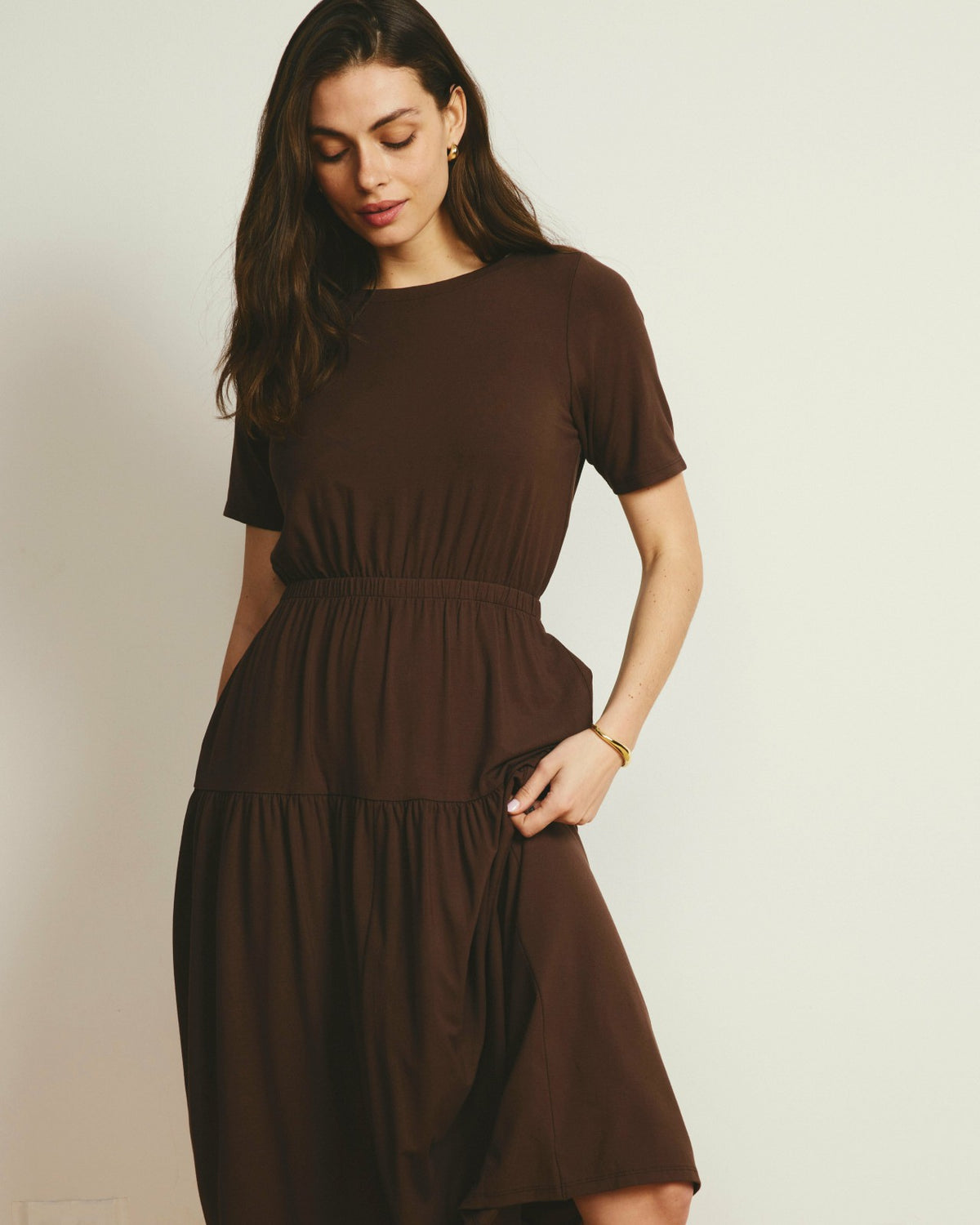 Thea Divine Jersey Midi Dress - Peppercorn | Universal Standard