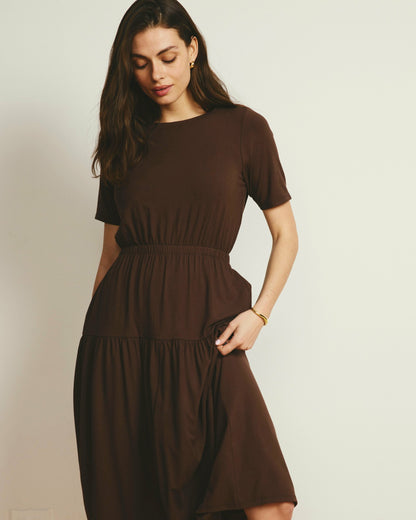 Thea Divine Jersey Midi Dress - Peppercorn | Universal Standard
