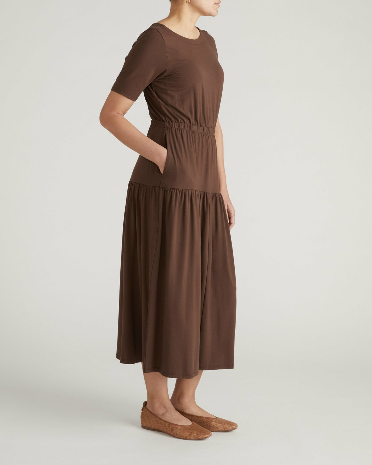 Thea Divine Jersey Midi Dress - Peppercorn | Universal Standard