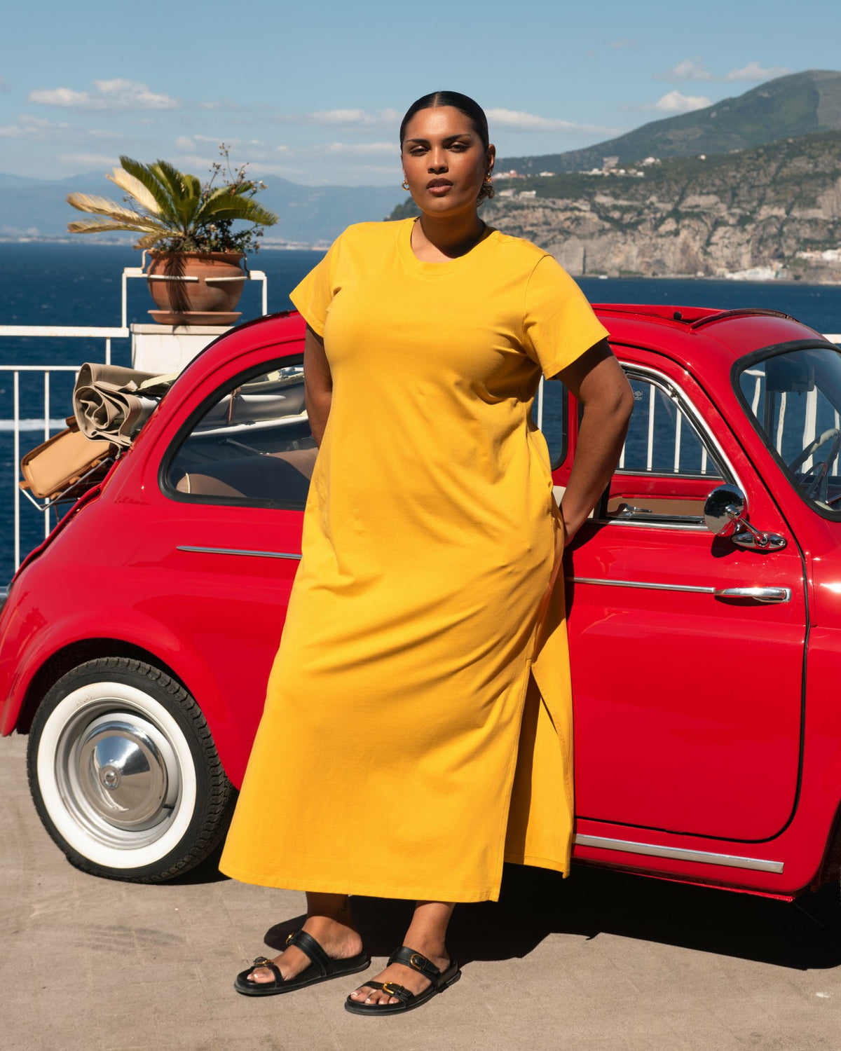 Halie Maxi T-Shirt Dress - Goldenrod | Universal Standard