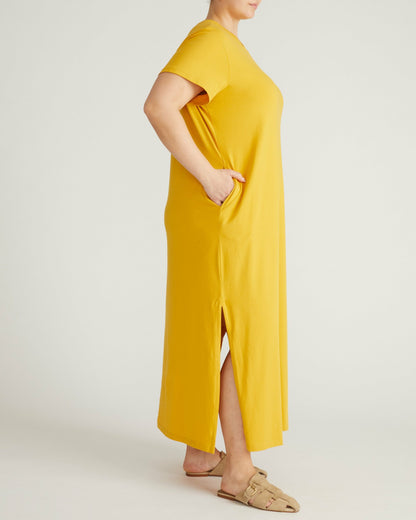 Halie Maxi T-Shirt Dress - Goldenrod | Universal Standard