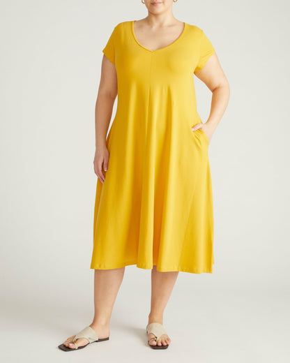 Danna Jersey Dress - Goldenrod | Universal Standard