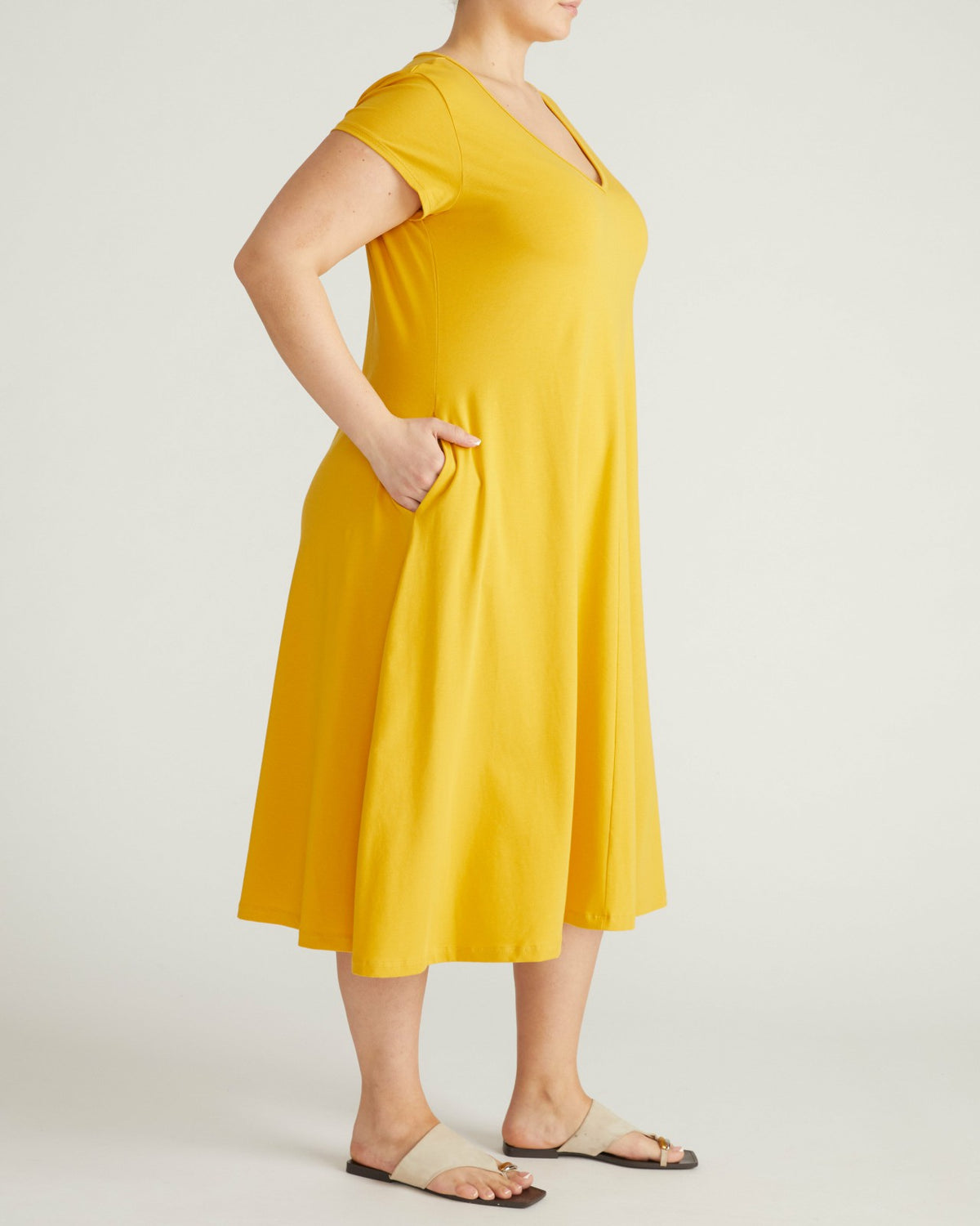 Danna Jersey Dress - Goldenrod | Universal Standard