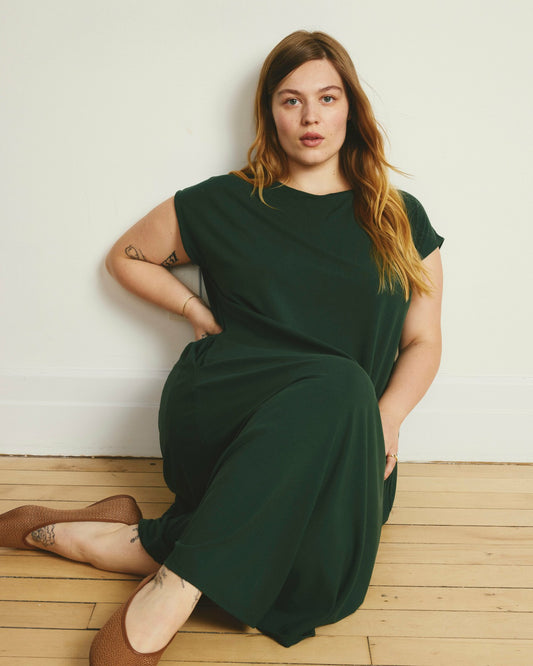 Capri Divine Jersey Flared Dress - Conifer | Universal Standard