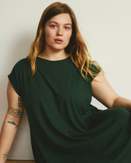 Capri Divine Jersey Flared Dress - Conifer | Universal Standard