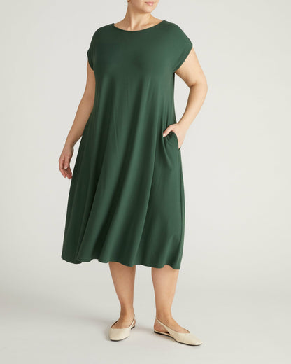 Capri Divine Jersey Flared Dress - Conifer | Universal Standard