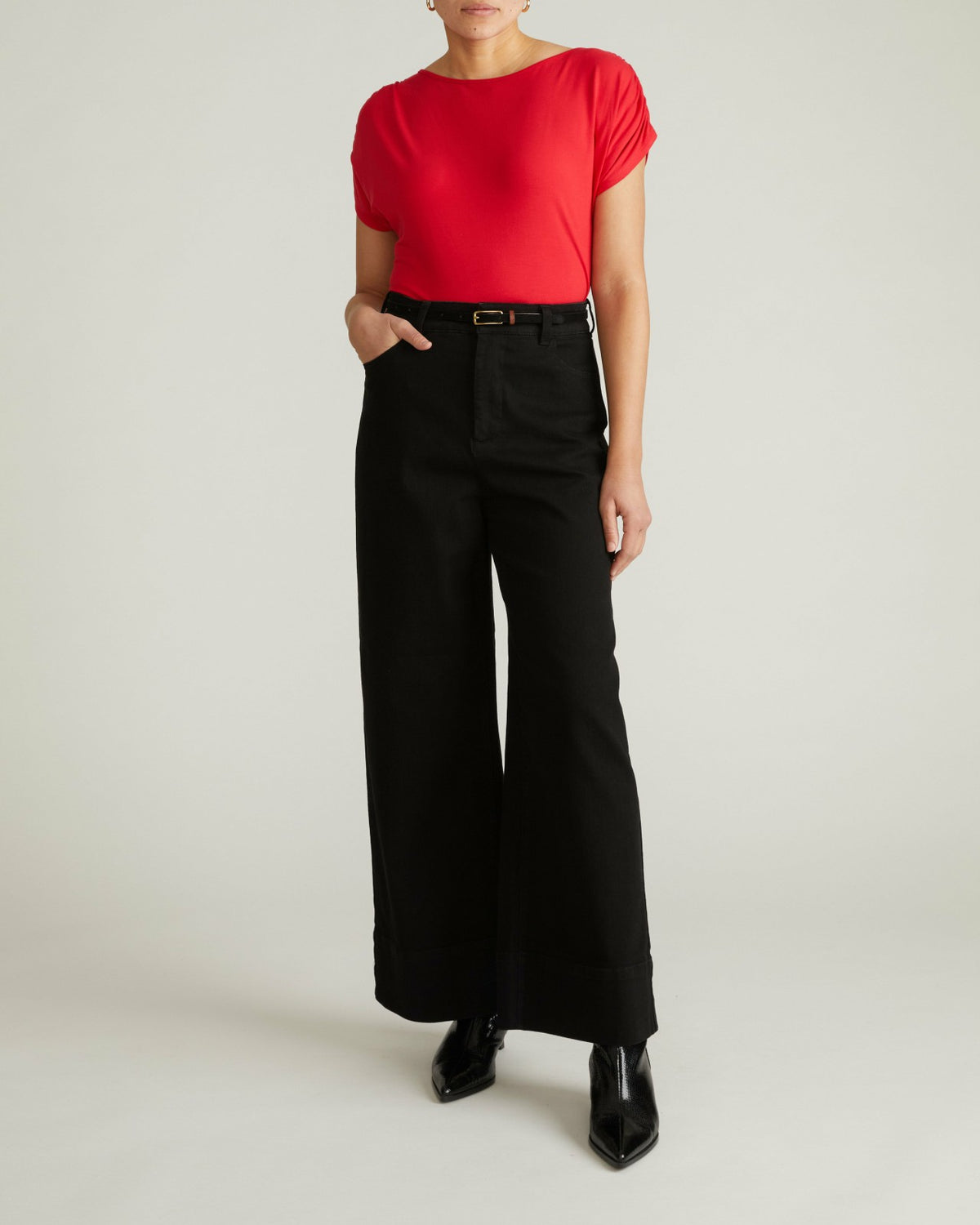 Helena Divine Jersey Gathered Tee - Lipstick | Universal Standard