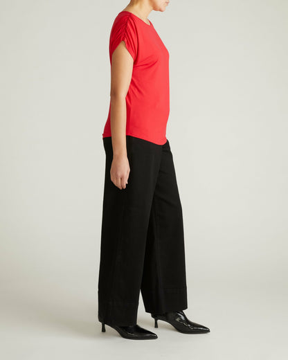 Helena Divine Jersey Gathered Tee - Lipstick | Universal Standard